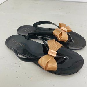 Ted Baker Women's Black Bow Detail Jelly Flip Flops 9